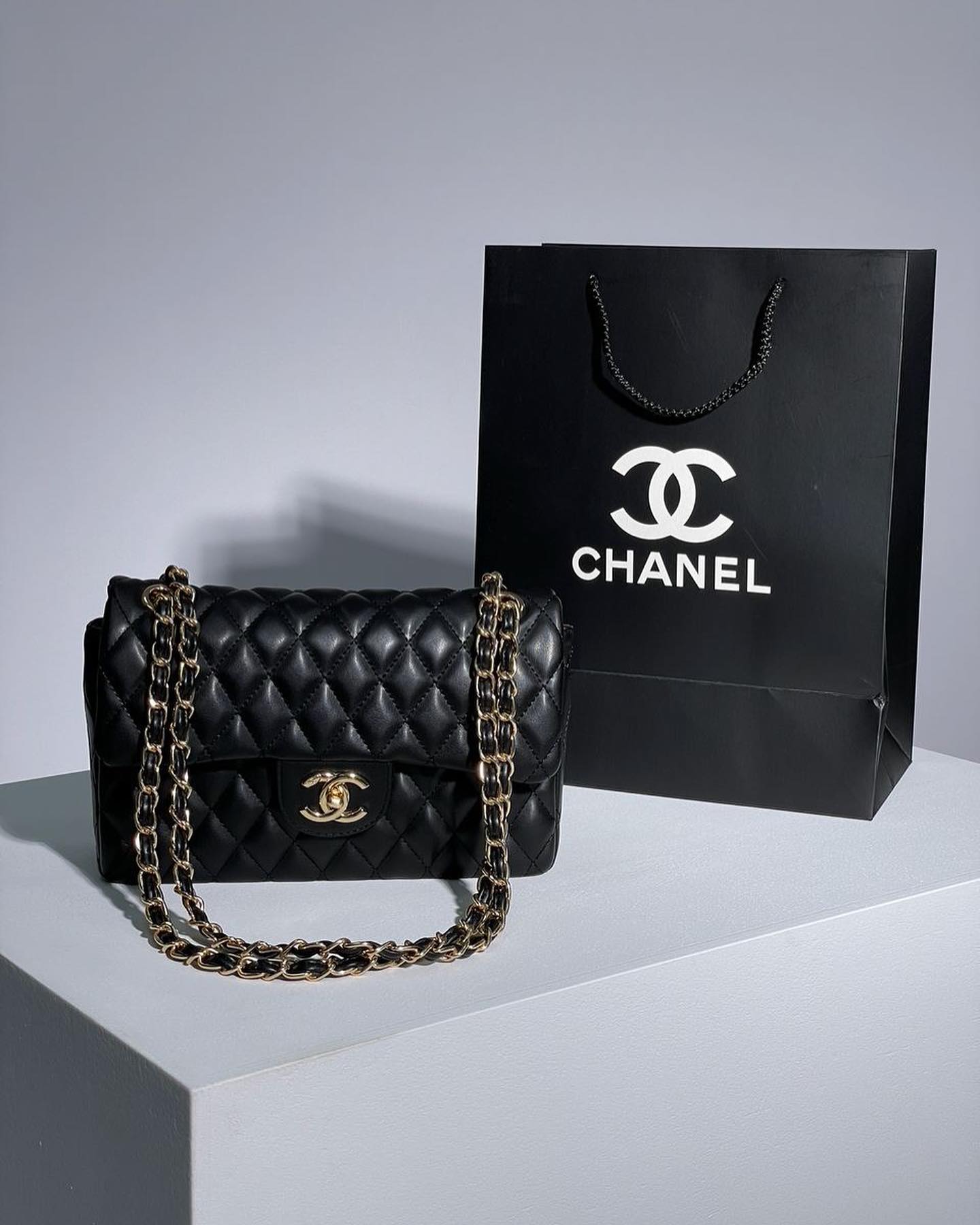Chanel Black Quilted Leather Small Classic Double Flap Bag