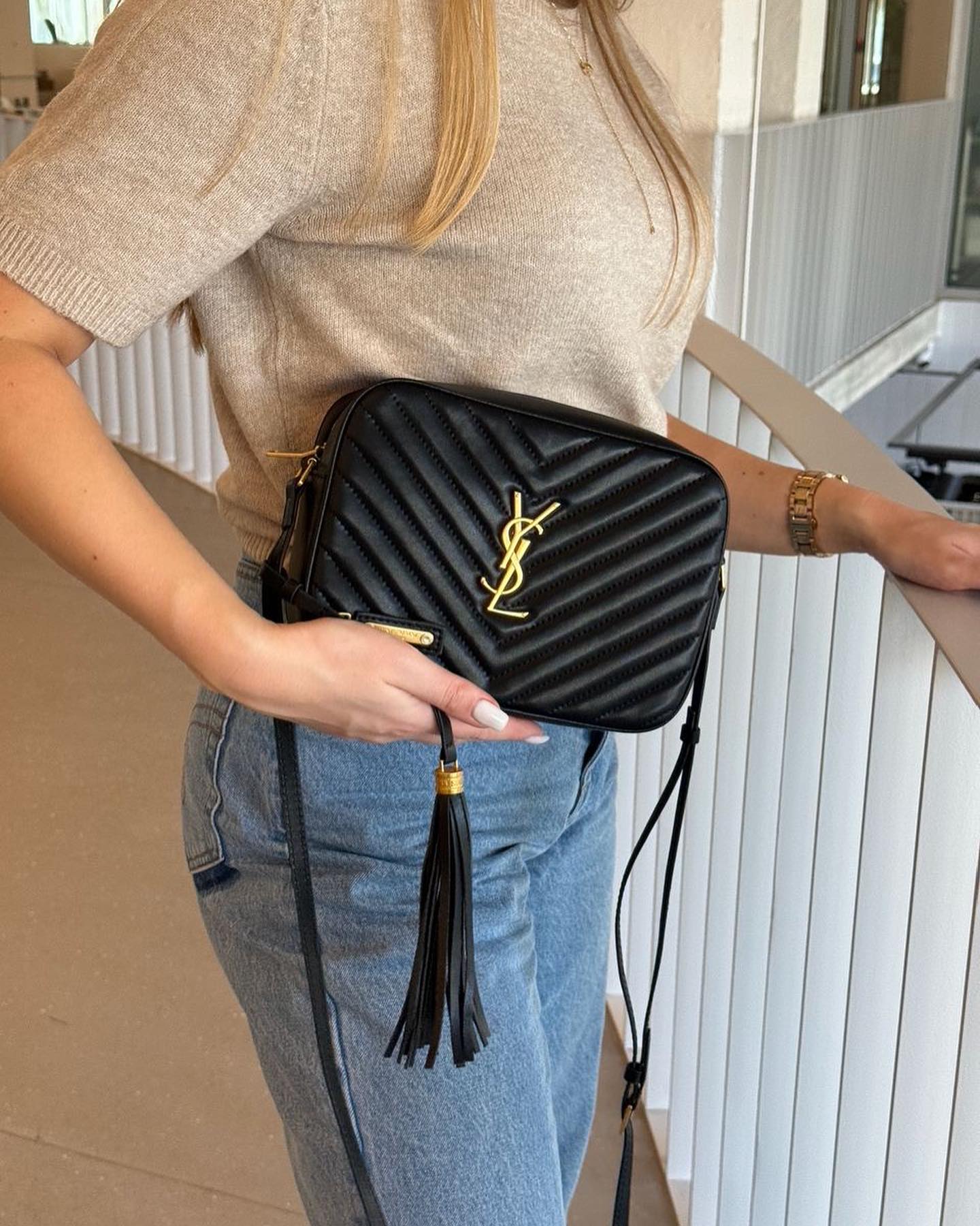 LOU camera bag in quilted leather