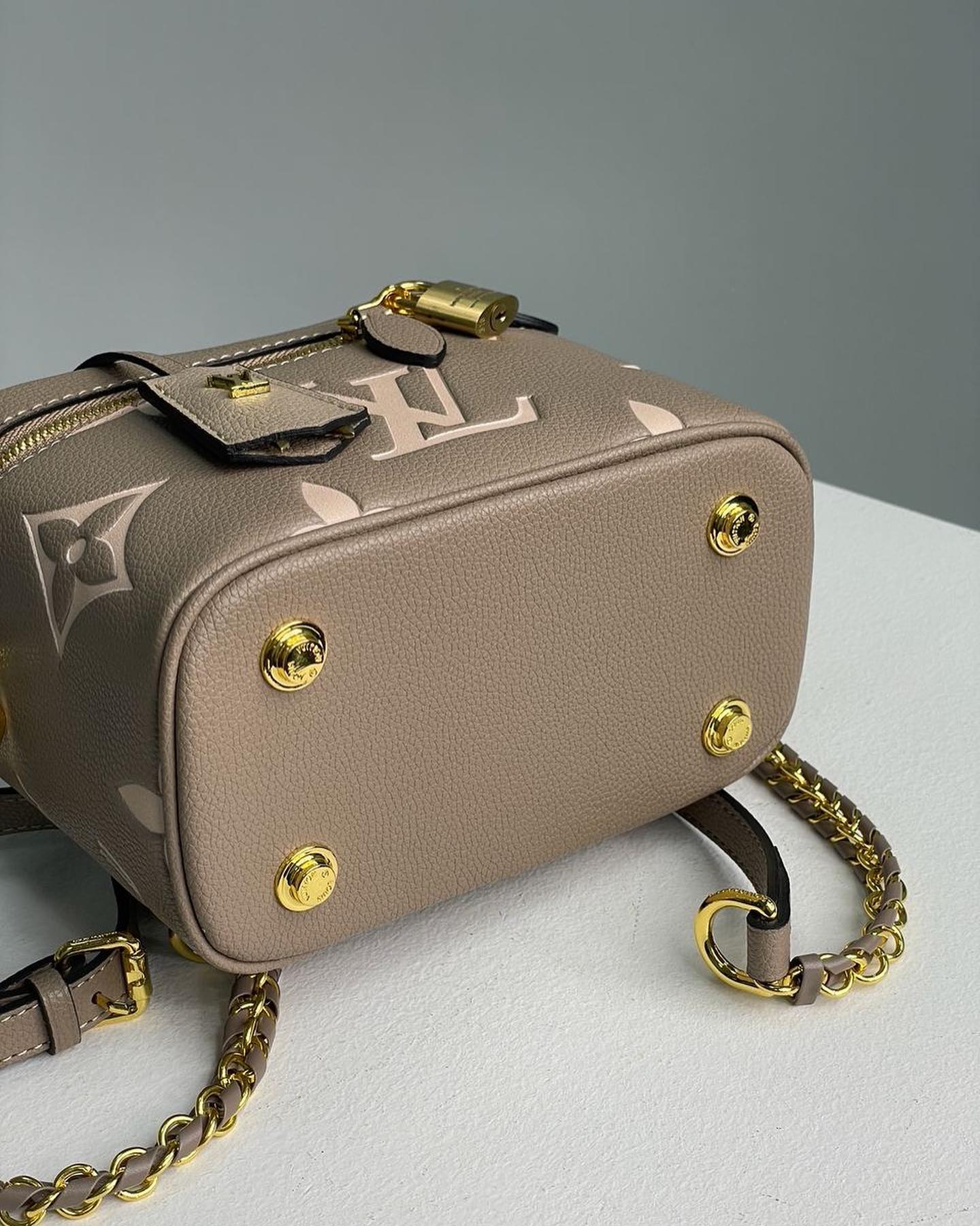 Louis Vuitton Vanity Handbag Bicolor Monogram Empreinte Giant PM