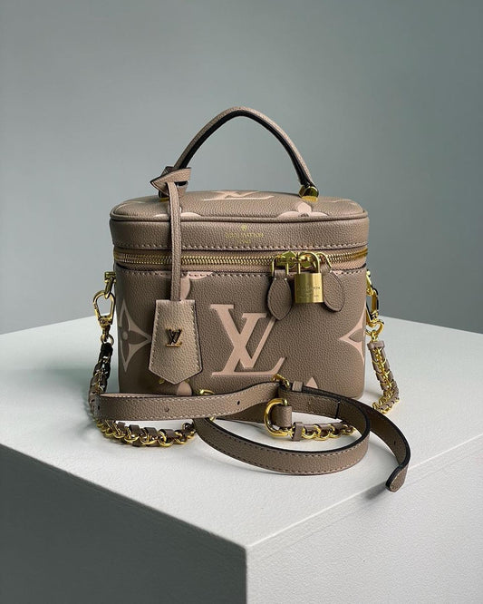 Louis Vuitton Vanity Handbag Bicolor Monogram Empreinte Giant PM