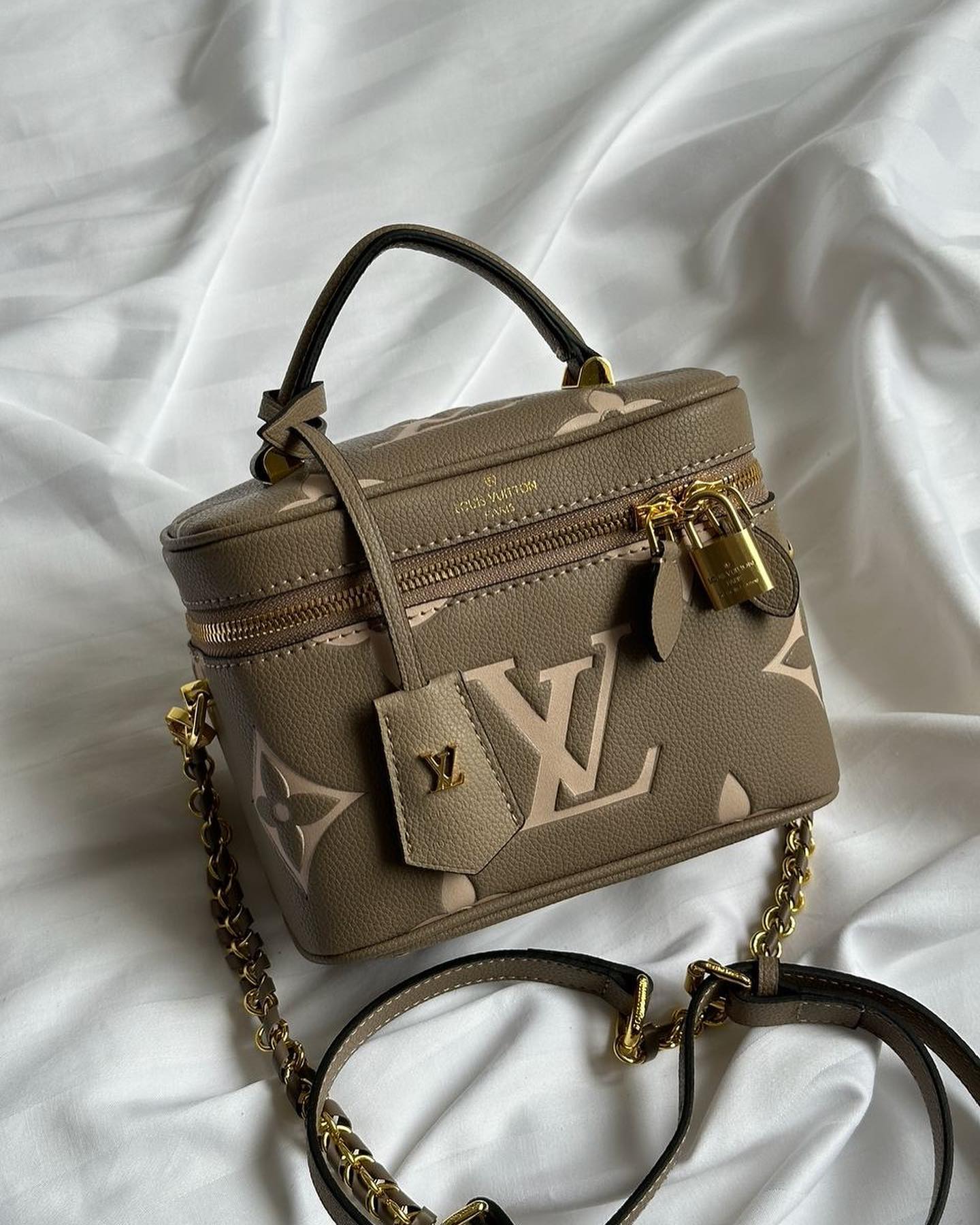 Louis Vuitton Vanity Handbag Bicolor Monogram Empreinte Giant PM