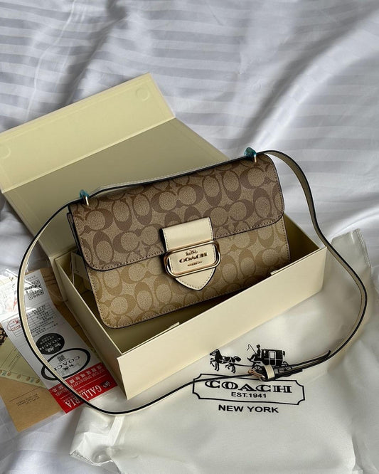 LARGE MORGAN SQUARE CROSSBODY IN BLOCKED SIGNATURE CANVAS (COACH CM089)