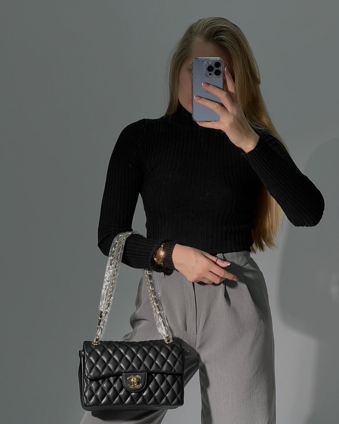 Chanel Black Quilted Leather Small Classic Double Flap Bag