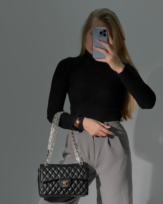 Chanel Black Quilted Leather Small Classic Double Flap Bag