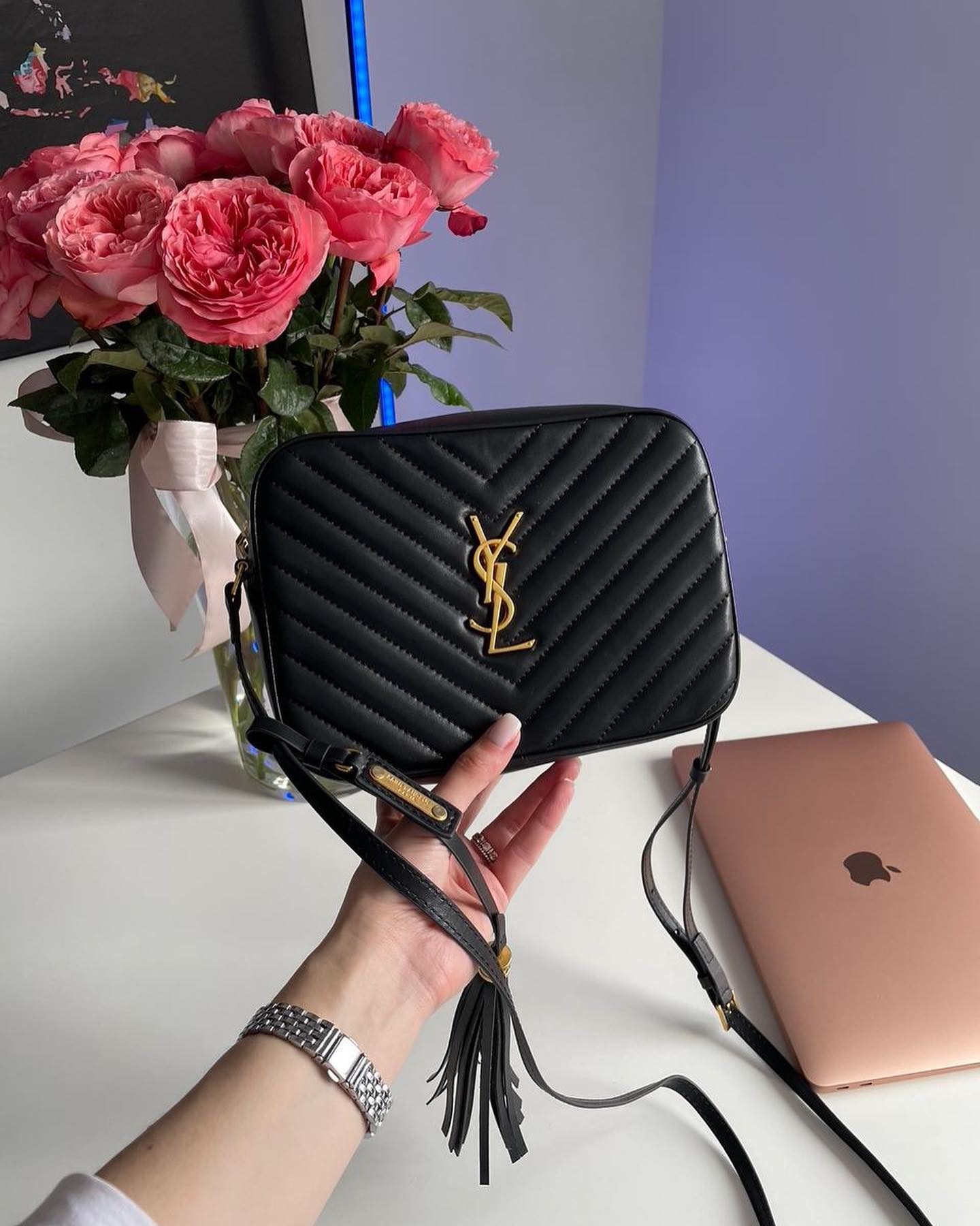 LOU camera bag in quilted leather